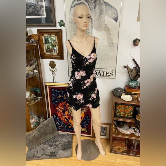Black Romper with Pink Peonies - Picture 4 of 10